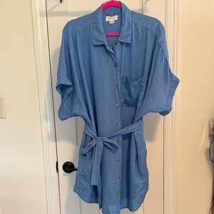 Velvet Button-Up Shirtdress
